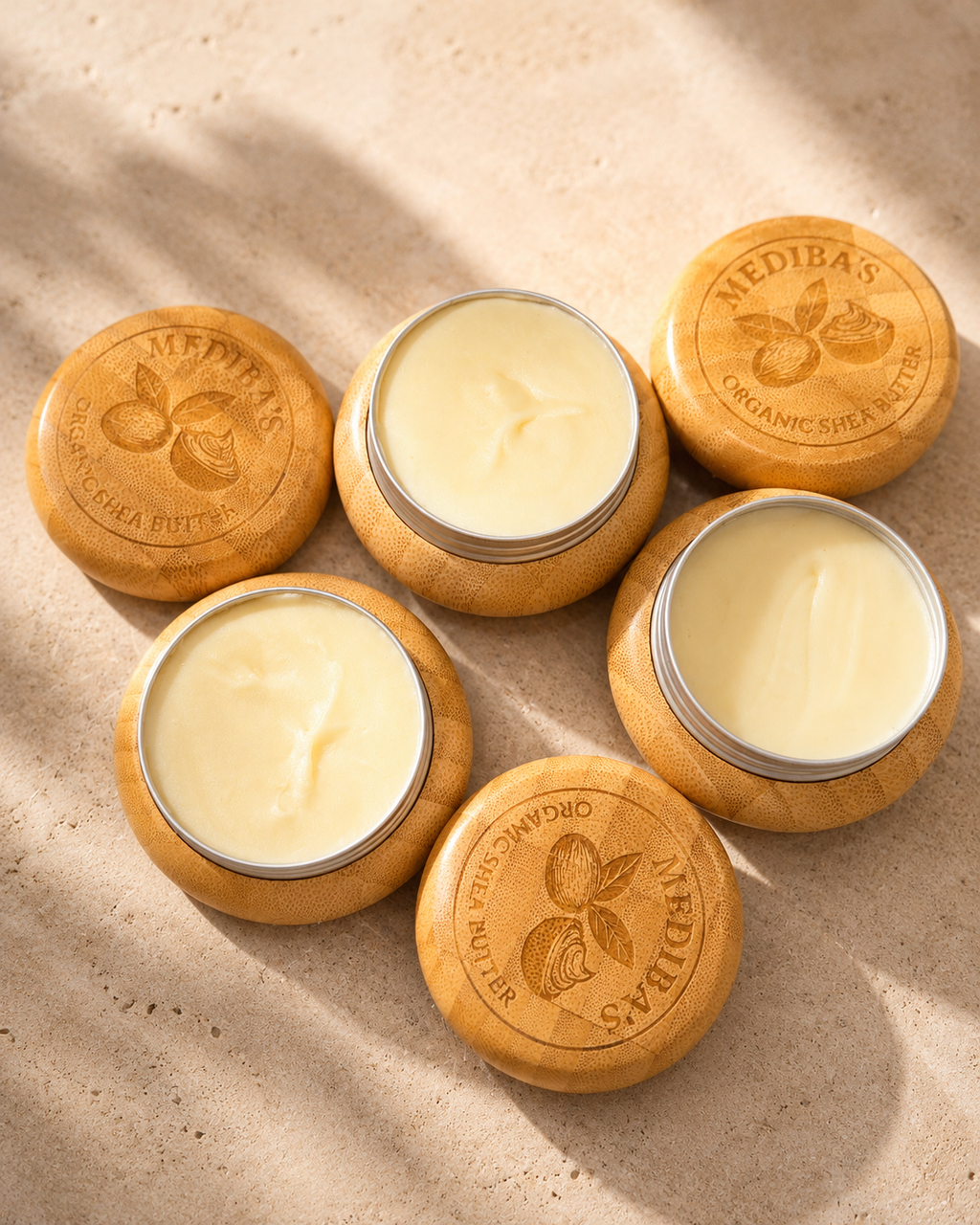 Travel size 100% Raw Organic Shea butter 3 pieces