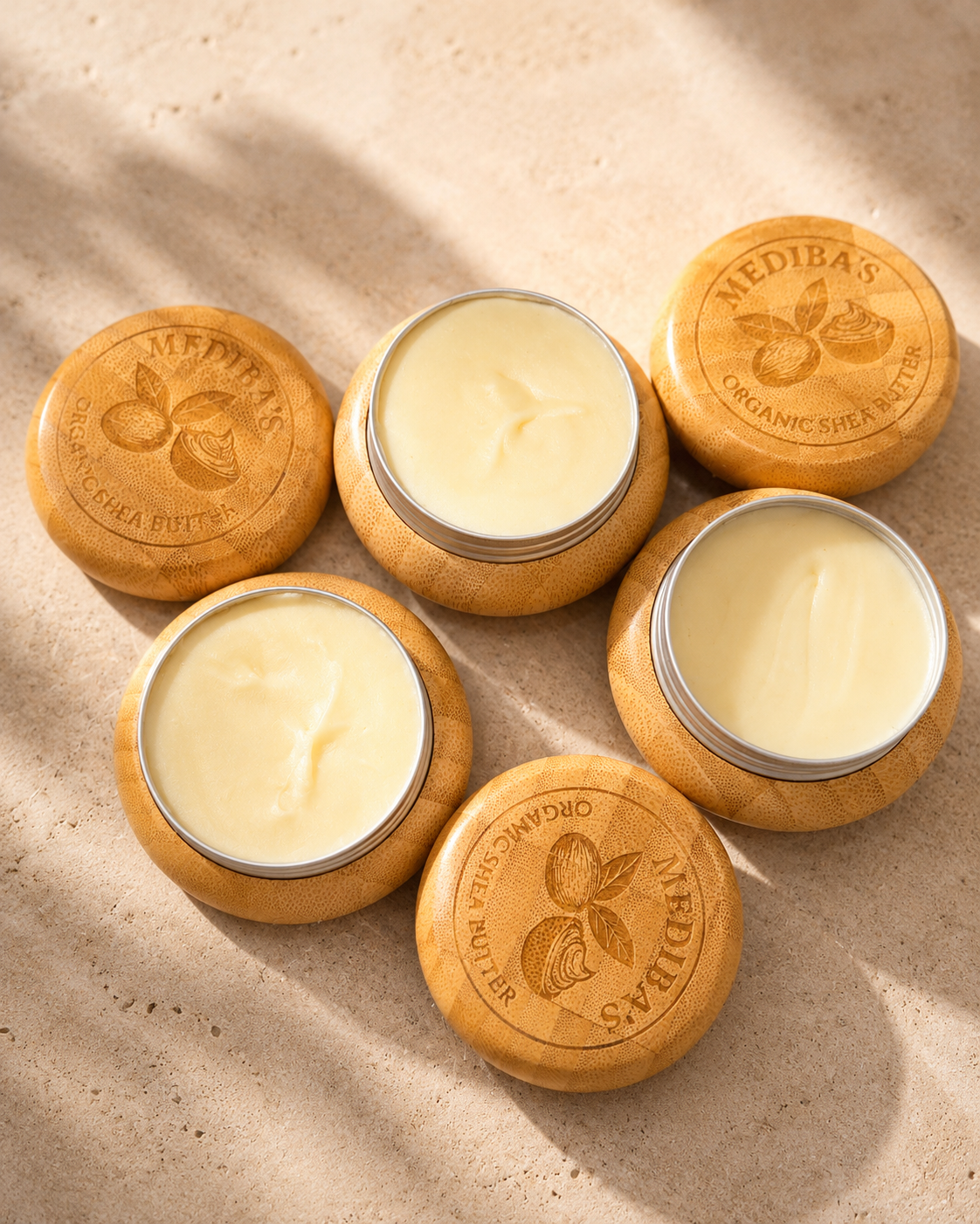 Travel size 100% Raw Organic Shea butter 3 pieces